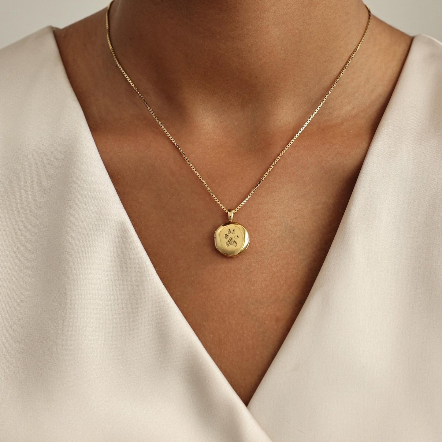 Actual Dog Paw Print Locket Necklace
