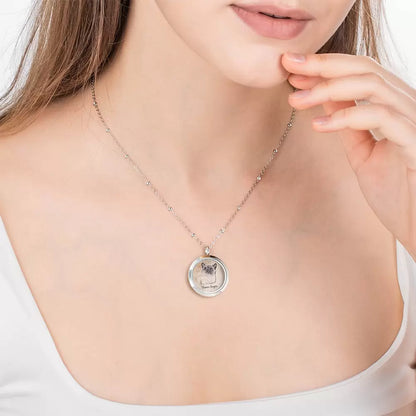Custom Pet Fur Locket Urn Necklace with Photo & Name